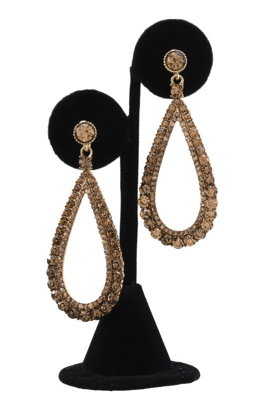 TEARDROP GEM PAVE EARRING