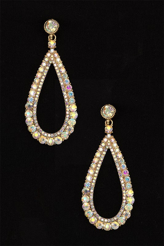 TEARDROP GEM PAVE EARRING