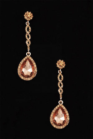 TEARDROP CHAIN LIKE GEM PAVE EARRING