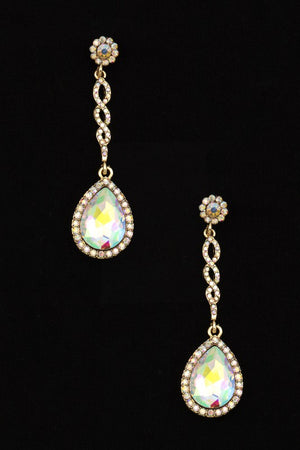 TEARDROP CHAIN LIKE GEM PAVE EARRING