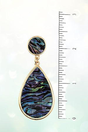 TEARDROP STONE LINK DANGLE EARRING