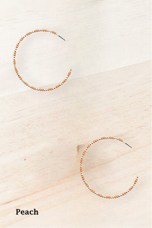 BEADED SEMI HOOP EARRING