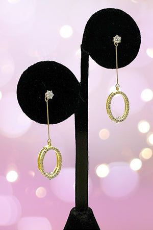 Oval Cubic Zirconia Drop Earring