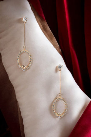 Oval Cubic Zirconia Drop Earring