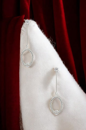 Oval Cubic Zirconia Drop Earring