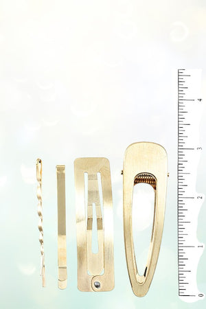 4 PC MIX BASIC HAIR PIN CLIP SET