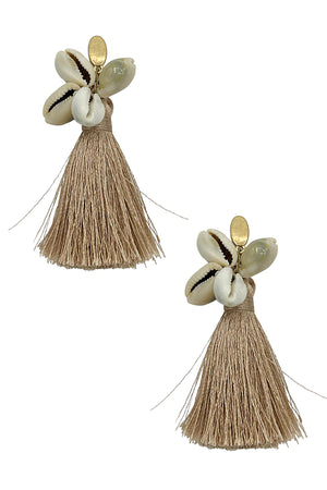 Multi Shell Tassel Dangle Earring