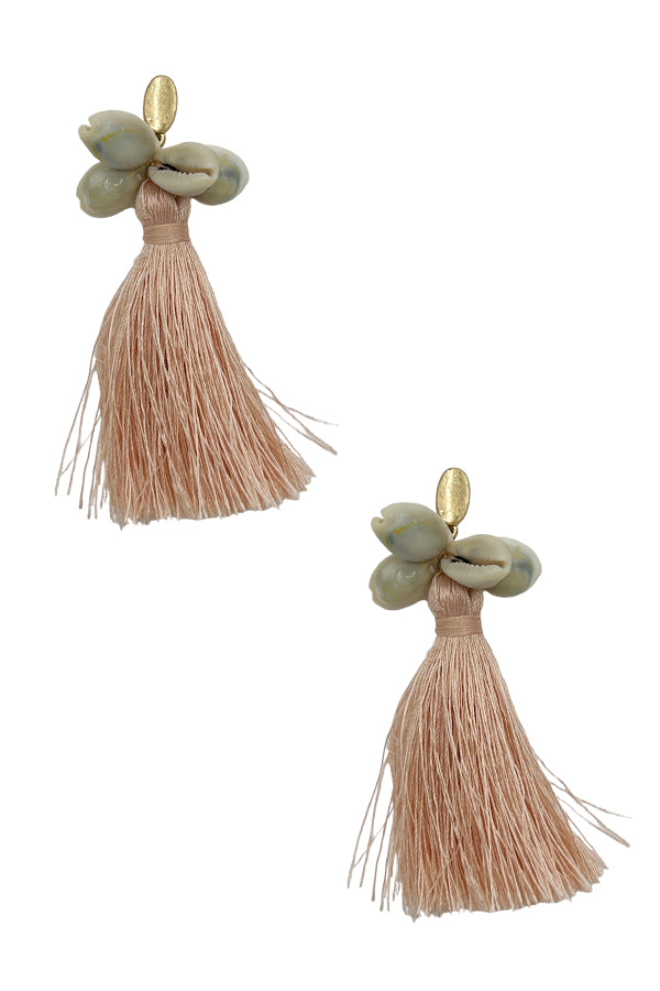 Multi Shell Tassel Dangle Earring