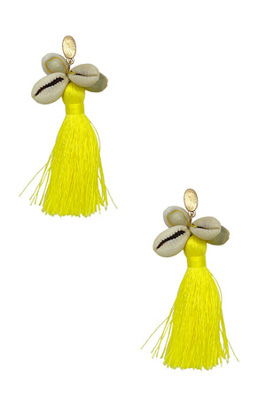 Multi Shell Tassel Dangle Earring