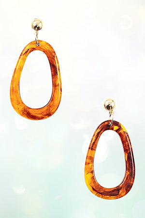 ACETATE OVAL DROP EARRING