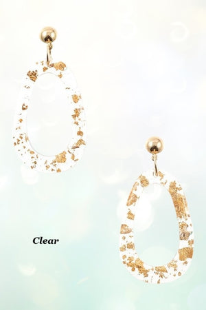 ACETATE OVAL DROP EARRING