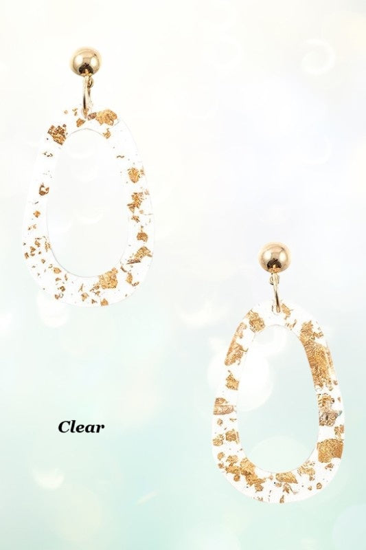 ACETATE OVAL DROP EARRING