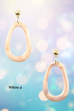 ACETATE OVAL DROP EARRING