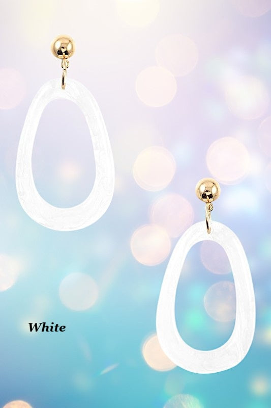 ACETATE OVAL DROP EARRING