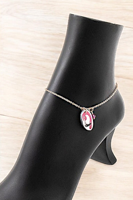 FLAMINGO HEAD CHARM ANKLET