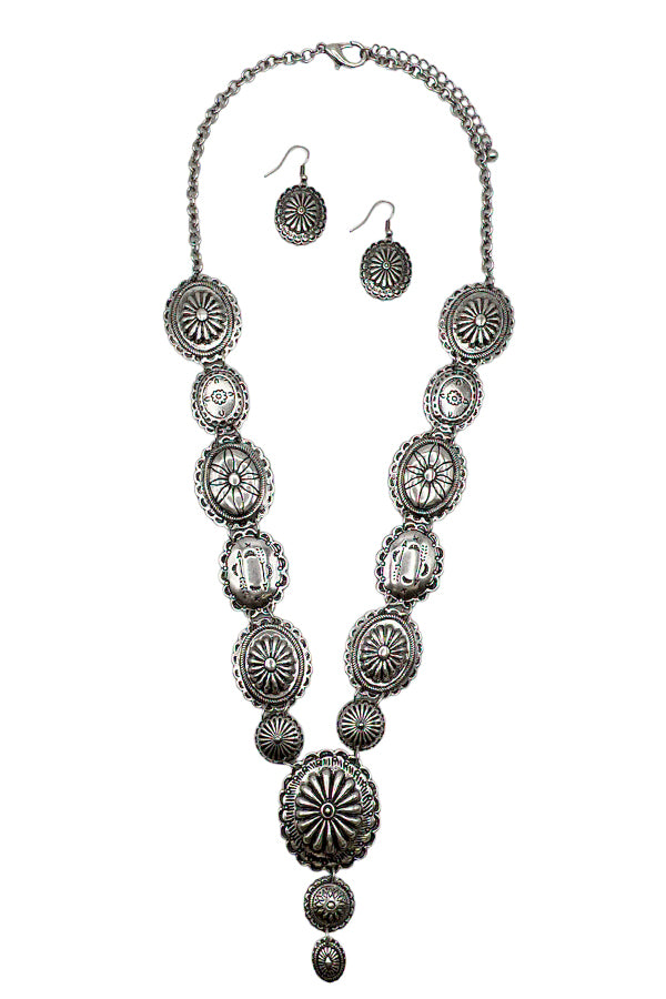 Western Detail Link Necklace Set