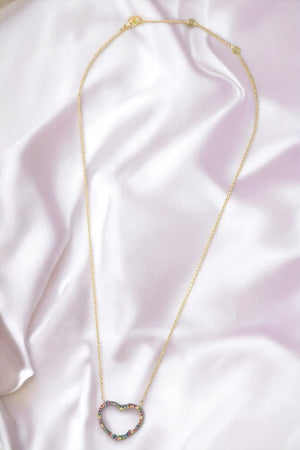 Rhinestone Heart Pendant Necklace