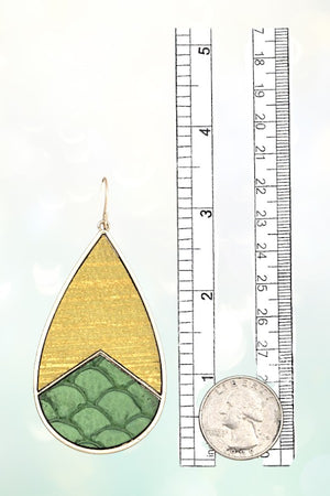 GENUINE LEATHER TEARDROP DANGLE EARRING