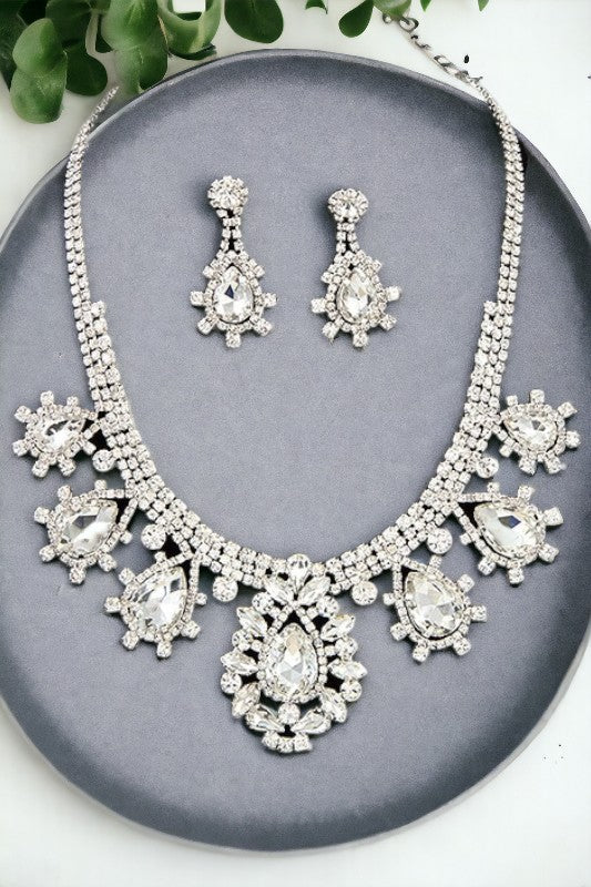 Faceted Crystal Gem Necklace Set