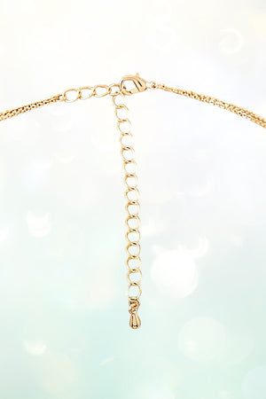 STONE AND RING PENDANT LAYERED NECKLACE