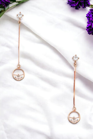 Drop Round Gem Earring