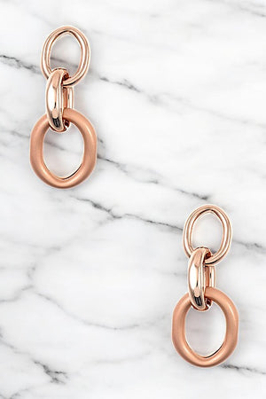 TRIPLE LINK METAL DROP EARRING