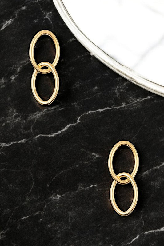 OVAL LINK DROP EARRING