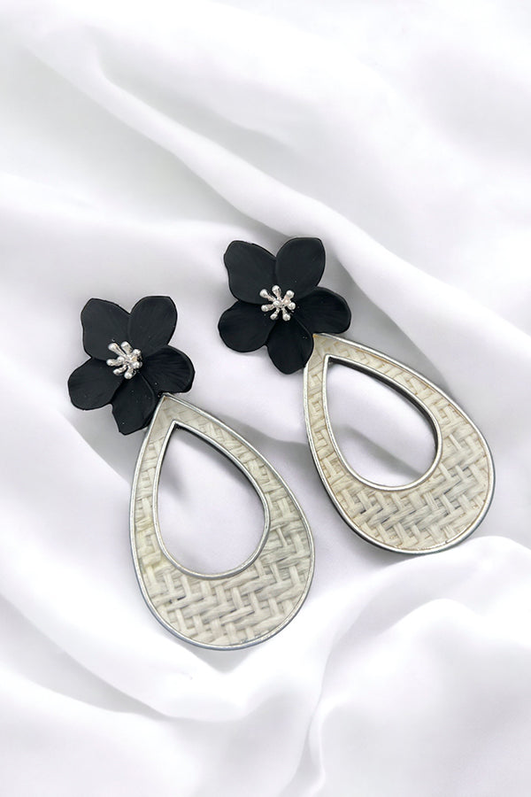 Woven Floral Teardrop Earring