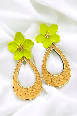 Woven Floral Teardrop Earring