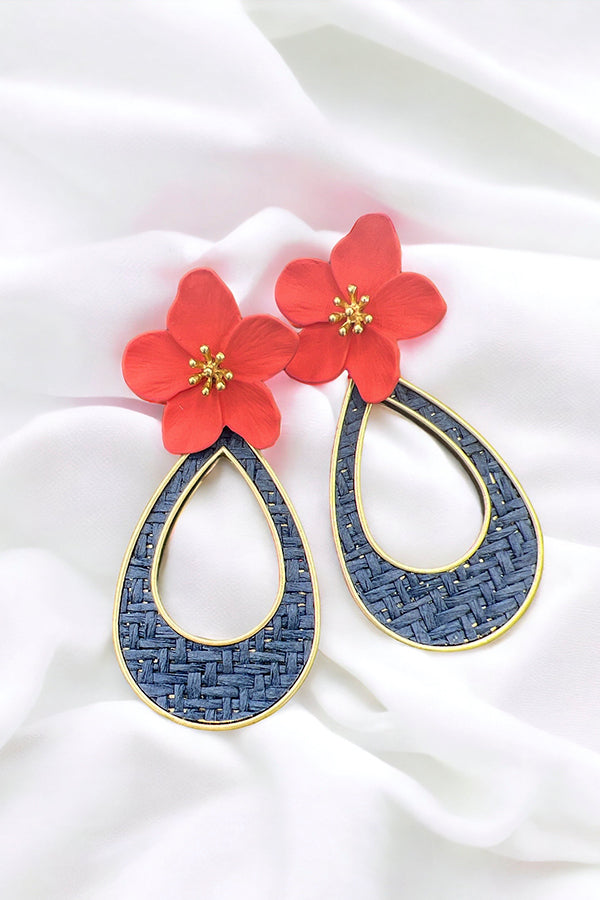 Woven Floral Teardrop Earring