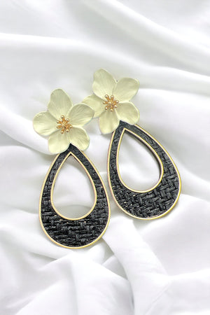 Woven Floral Teardrop Earring