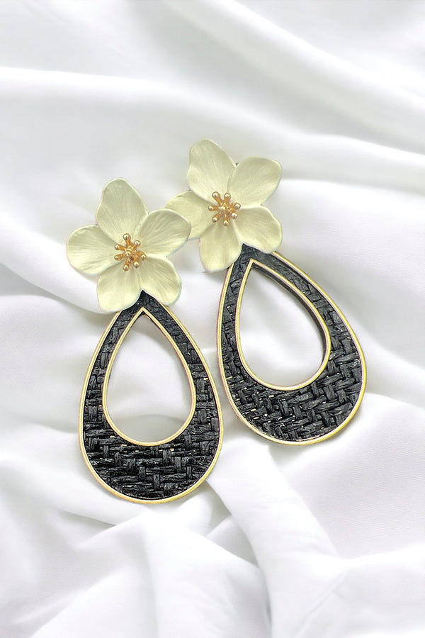 Woven Floral Teardrop Earring