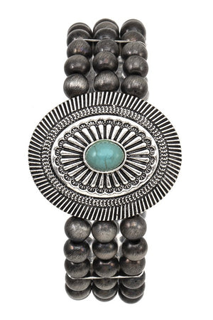 LINE DETAIL OVAL ORNATE BRACELET