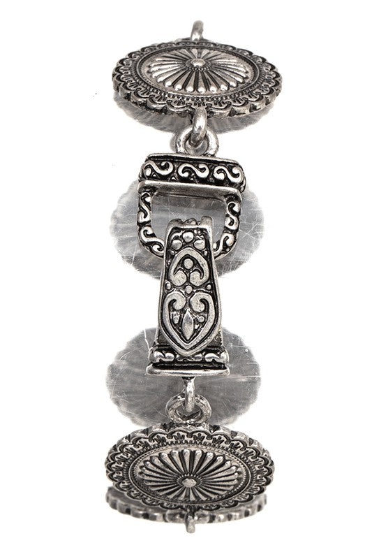 ROUND CONCHO DETAIL LINK BRACELET