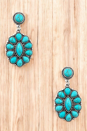 WESTERN FLORAL GEM DROP EARRING