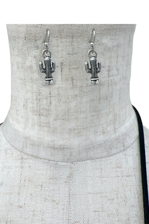 Elongated Cactus Pendant Necklace Set