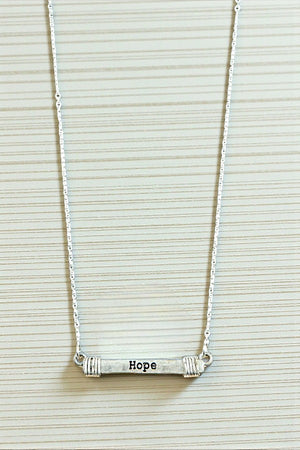 HOPE ETCHED BAR PENDANT NECKLACE SET