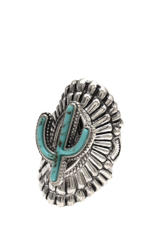 WESTERN CACTUS CUFF RING