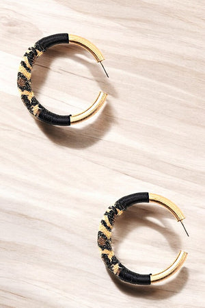 ANIMAL PATTERN WRAPPED SEMI HOOP EARRING