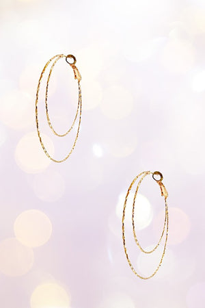 Detailed Double Ring Hoop Earring