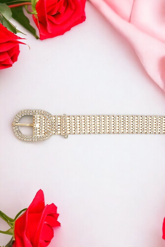 Rhinestone Pave Fashion Belt