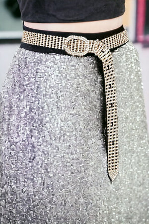 Rhinestone Pave Fashion Belt