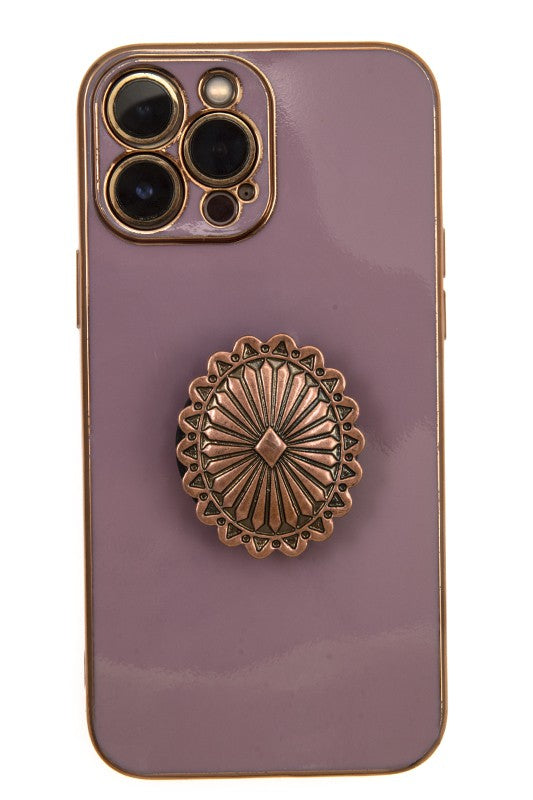 OVAL CONCHO DETAIL POP UP PHONE ACCESSORY