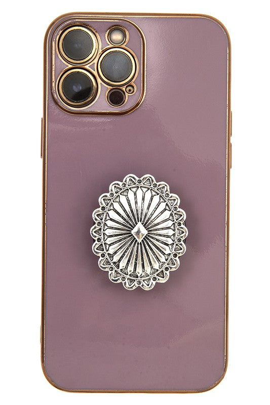 OVAL CONCHO DETAIL POP UP PHONE ACCESSORY