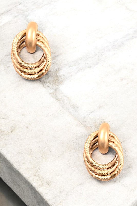 INTERLOCKED RING DROP EARRING