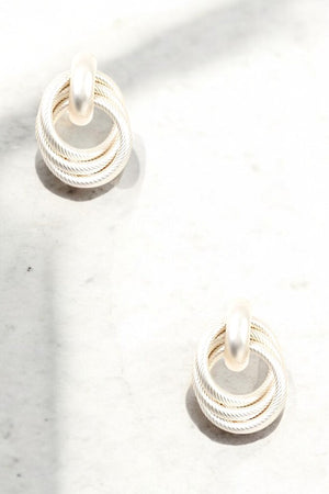 INTERLOCKED RING DROP EARRING