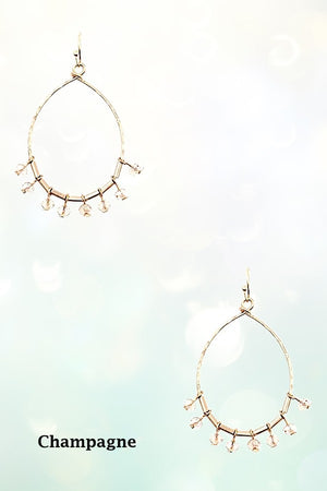 GLASS BEAD FRINGE TEARDROP DANGLE EARRING