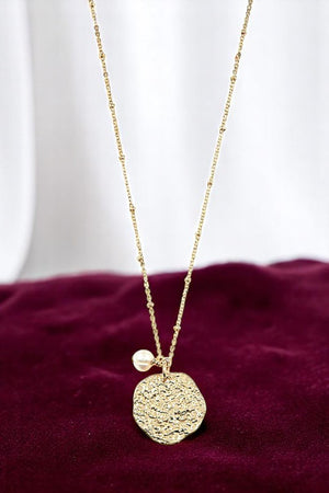 TEXTURED ROUND PENDANT NECKLACE SET
