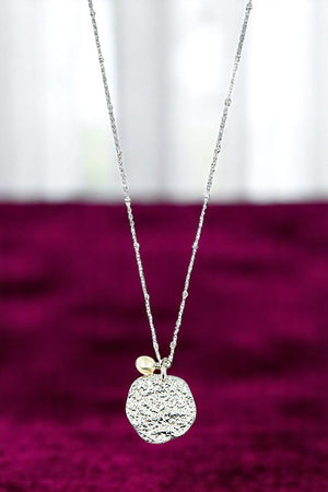 TEXTURED ROUND PENDANT NECKLACE SET