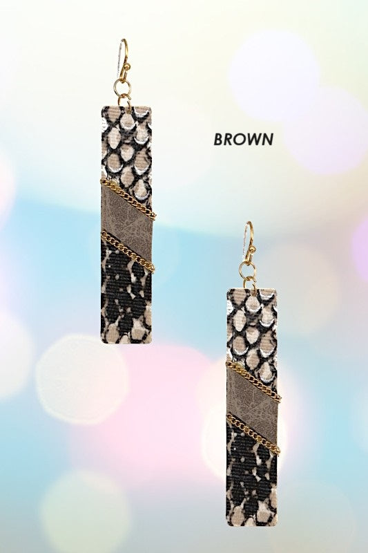 REPTILE PATTERN DROP EARRING